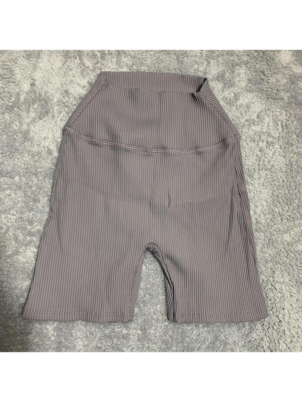 Pepper Biker Shorts Womens XS Mauve Ribbed High Rise Athletic Yoga Gym IM09-12